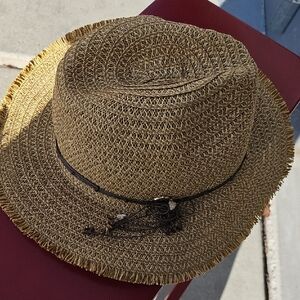 T. Cappelli Tan Woven Hat with Black Band